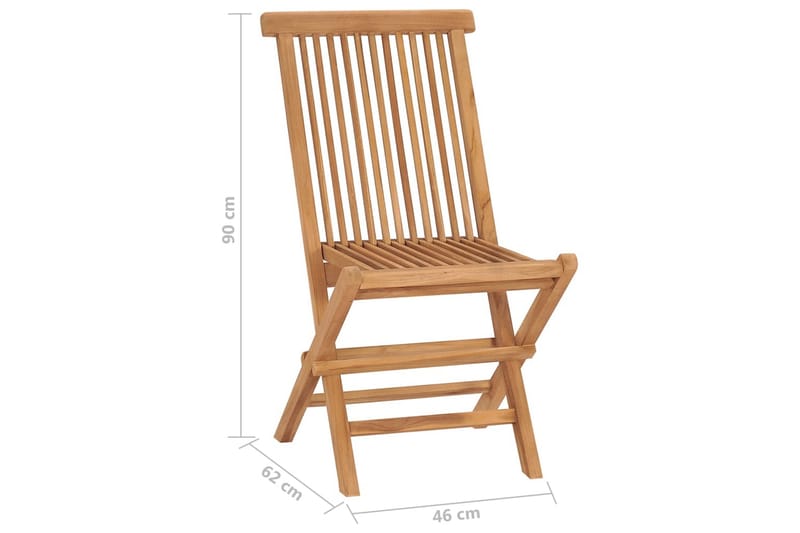 Hopfällbara Trädgårdsstolar 8 st massiv teak - Brun - Utemöbler - Utestol & trädgårdsstol - Matstol & karmstol utomhus