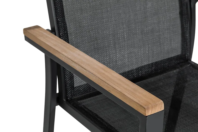 Las Vegas Stapelstol Utomhus - Svart/Teak - Utemöbler - Utestol & trädgårdsstol - Matstol & karmstol utomhus