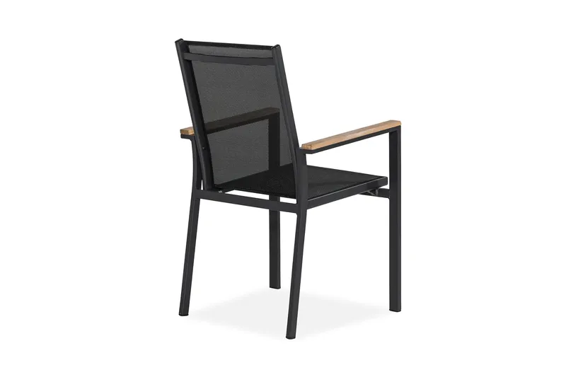 Las Vegas Stapelstol Utomhus - Svart/Teak - Utemöbler - Utestol & trädgårdsstol - Matstol & karmstol utomhus