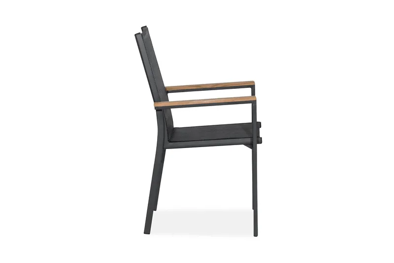 Las Vegas Stapelstol Utomhus - Svart/Teak - Utemöbler - Utestol & trädgårdsstol - Matstol & karmstol utomhus