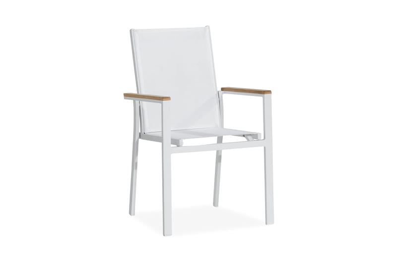 Las Vegas Stapelstol Utomhus, Teak/Vit