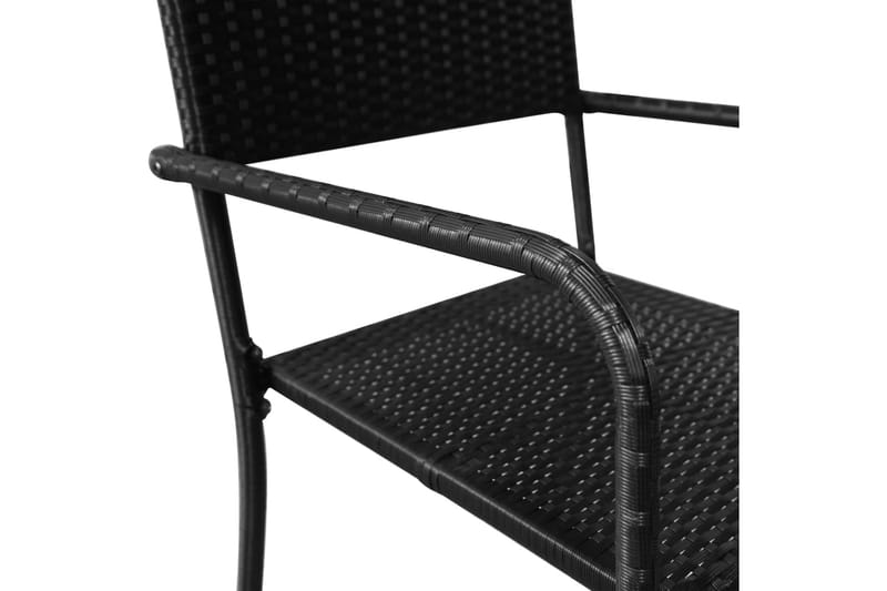 Matstol för trädgård 4 st konstrotting svart - Svart - Matstol & karmstol utomhus - Balkongstol