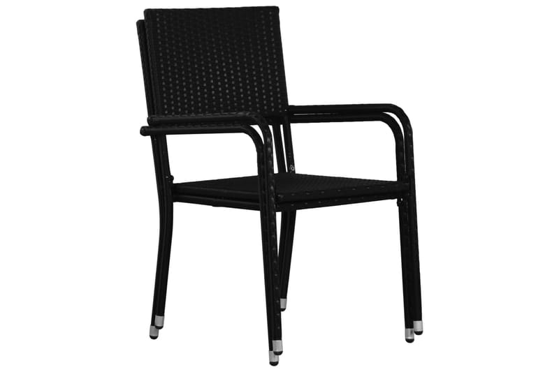 Matstol för trädgård 4 st konstrotting svart - Svart - Matstol & karmstol utomhus - Balkongstol