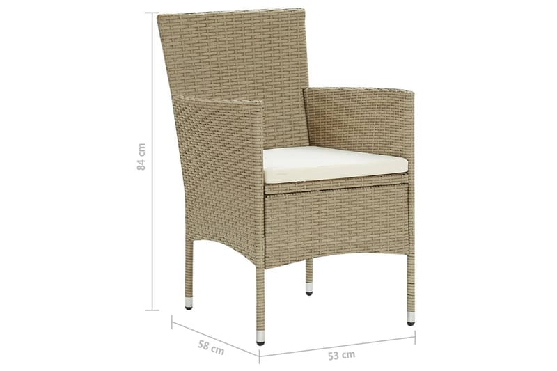 Matstol Utomhus trädgård 4 st konstrotting beige - Beige - Utemöbler - Utestol & trädgårdsstol - Matstol & karmstol utomhus