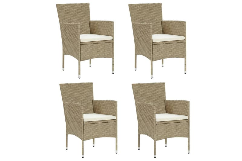 Matstol Utomhus trädgård 4 st konstrotting beige - Beige - Utemöbler - Utestol & trädgårdsstol - Matstol & karmstol utomhus