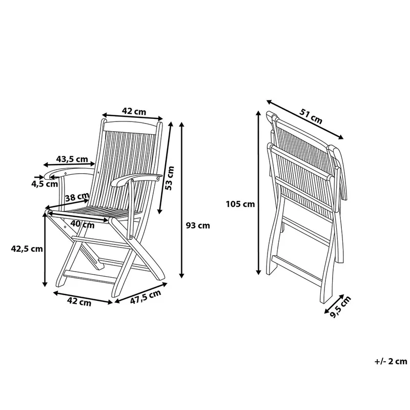 Maui Trädgårdsstol 2 St - Trä/Natur - Utemöbler - Utestol & trädgårdsstol - Matstol & karmstol utomhus