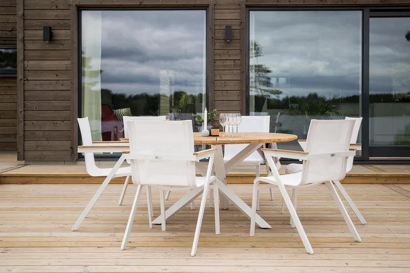 Mexico Karmstol Utomhus Stapelbar - Vit - Utemöbler - Utestol & trädgårdsstol - Matstol & karmstol utomhus