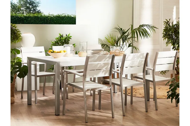 Purujosa Trädgårdsstol 6-pack - Vit - Utemöbler - Utestol & trädgårdsstol - Matstol & karmstol utomhus