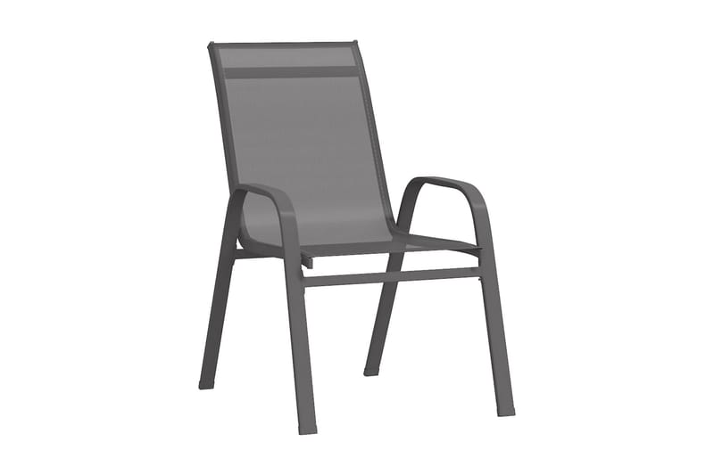 Stapelbara Trädgårdsstolar 2 st grå textilentyg - Grå - Utemöbler - Utestol & trädgårdsstol - Matstol & karmstol utomhus