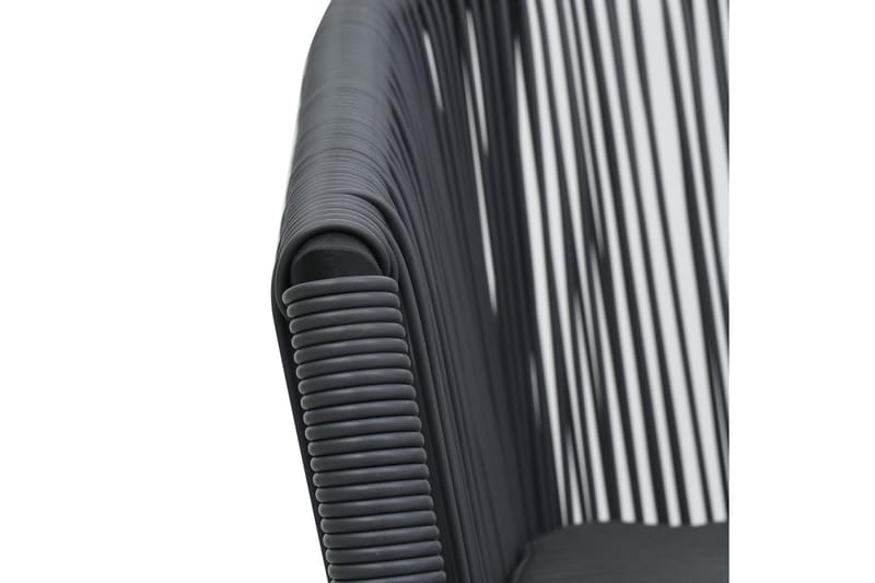 Trädgårdsstol 2 st antracit PVC rotting - Grå - Matstol & karmstol utomhus - Balkongstol