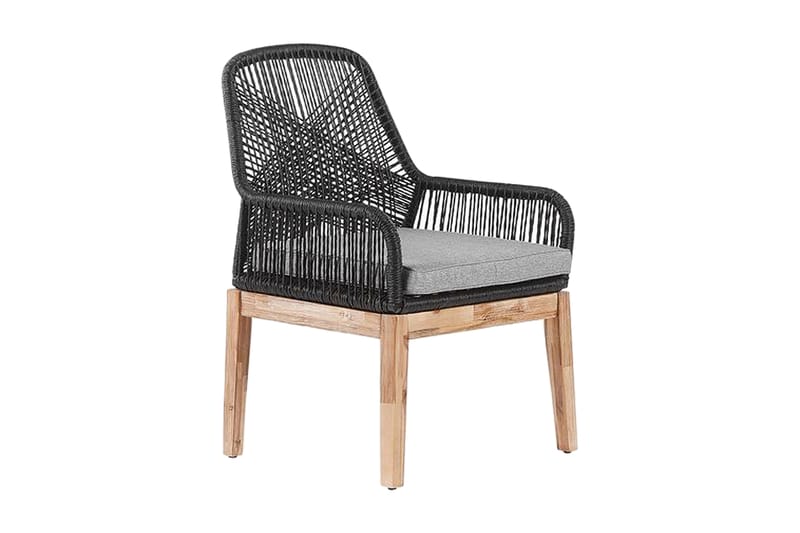 Trädgårdsstol 2 st grå OLBIA - Svart - Matstol & karmstol utomhus - Balkongstol