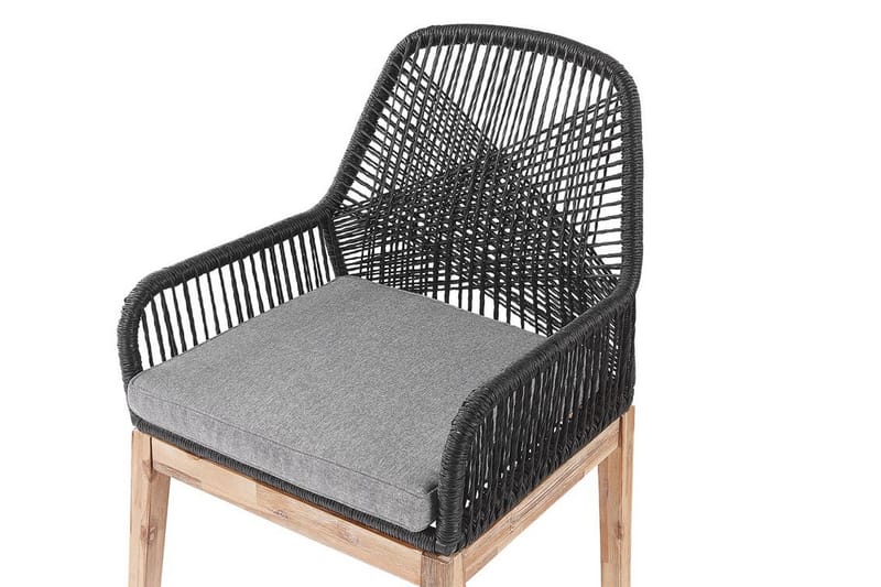 Trädgårdsstol 2 st grå OLBIA - Svart - Matstol & karmstol utomhus - Balkongstol