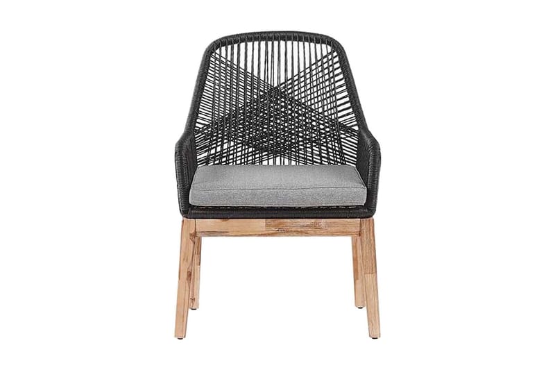 Trädgårdsstol 2 st grå OLBIA - Svart - Utemöbler - Utestol & trädgårdsstol - Matstol & karmstol utomhus