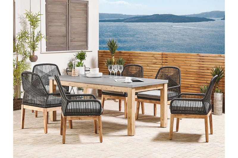 Trädgårdsstol 2 st grå OLBIA - Svart - Utemöbler - Utestol & trädgårdsstol - Matstol & karmstol utomhus