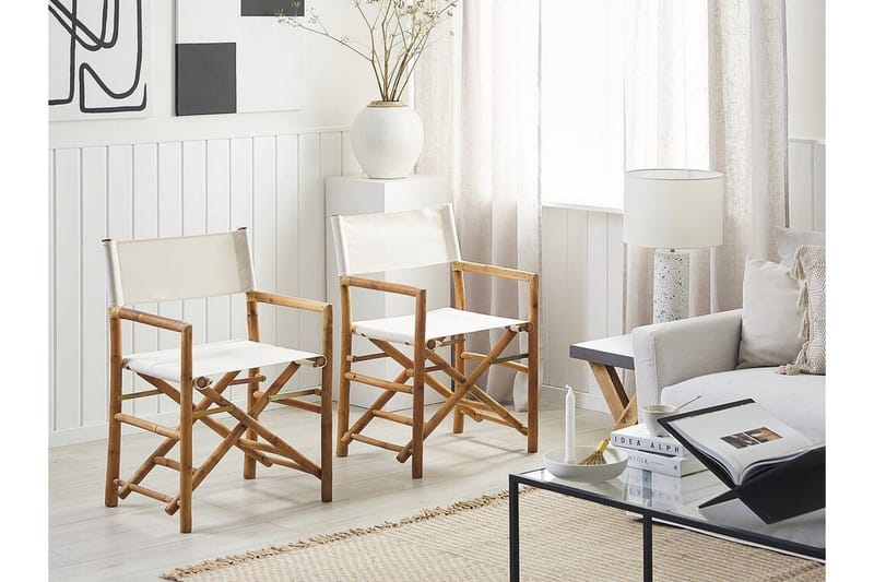 Trädgårdsstol 2 st ljust trä/beige MOLISE - Trä/natur - Utemöbler - Utestol & trädgårdsstol - Matstol & karmstol utomhus