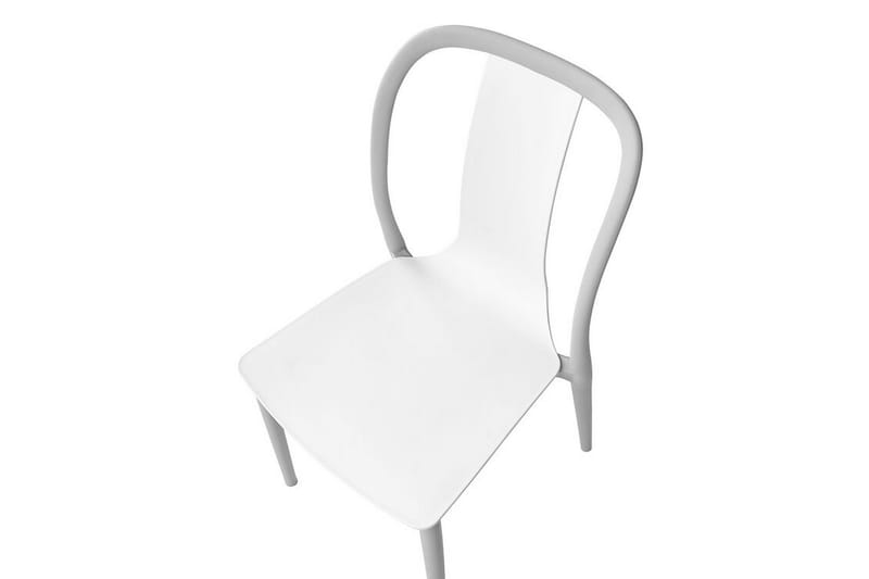 Trädgårdsstol 4 st vit/grå SPEZIA - Vit - Matstol & karmstol utomhus - Balkongstol
