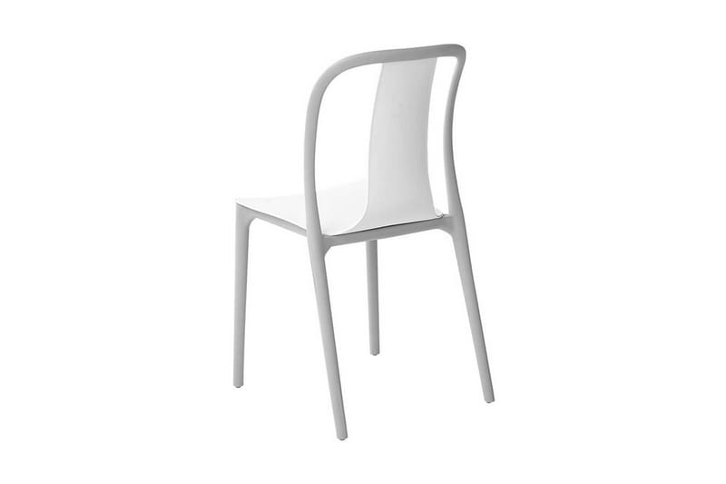 Trädgårdsstol 4 st vit/grå SPEZIA - Vit - Matstol & karmstol utomhus - Balkongstol