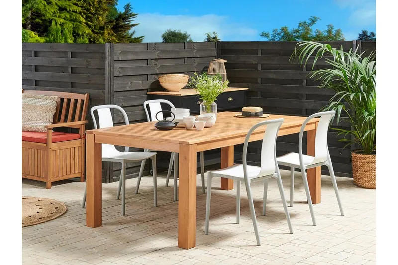 Trädgårdsstol 4 st vit/grå SPEZIA - Vit - Utemöbler - Utestol & trädgårdsstol - Matstol & karmstol utomhus