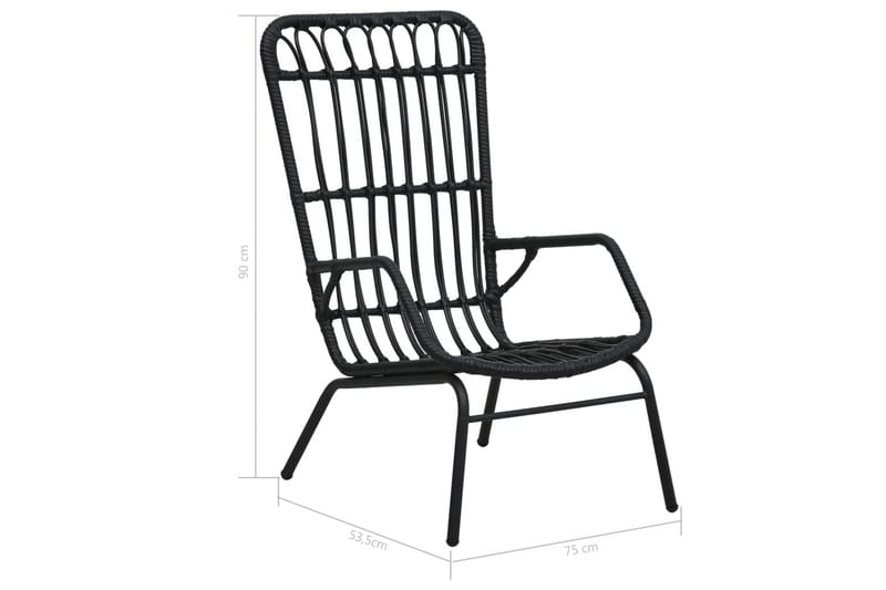 Trädgårdsstol konstrotting svart - Svart - Matstol & karmstol utomhus - Balkongstol