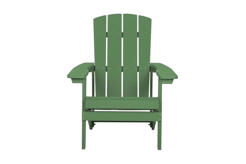 Trädgårdsstol med fotpall grön ADIRONDACK - Grön - Matstol & karmstol utomhus - Balkongstol