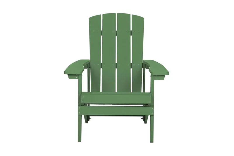 Trädgårdsstol med fotpall grön ADIRONDACK - Grön - Utemöbler - Utestol & trädgårdsstol - Solstolar - Däckstol