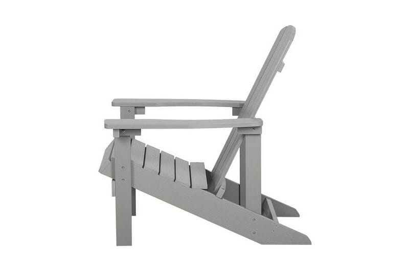 Trädgårdsstol med fotpall ljusgrå ADIRONDACK - Grå - Utemöbler - Utestol & trädgårdsstol - Solstolar - Däckstol