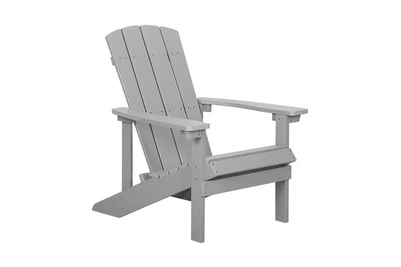 Trädgårdsstol med fotpall ljusgrå ADIRONDACK - Grå - Utemöbler - Utestol & trädgårdsstol - Solstolar - Däckstol