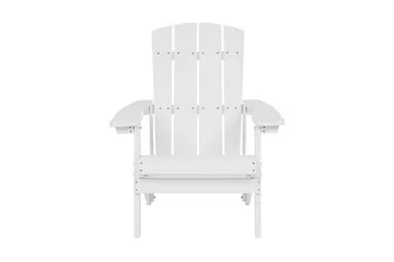 Trädgårdsstol med fotpall vit ADIRONDACK - Vit - Utemöbler - Utestol & trädgårdsstol - Solstolar - Däckstol
