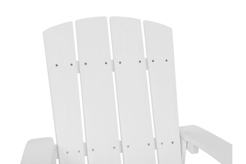 Trädgårdsstol med fotpall vit ADIRONDACK - Vit - Utemöbler - Utestol & trädgårdsstol - Matstol & karmstol utomhus