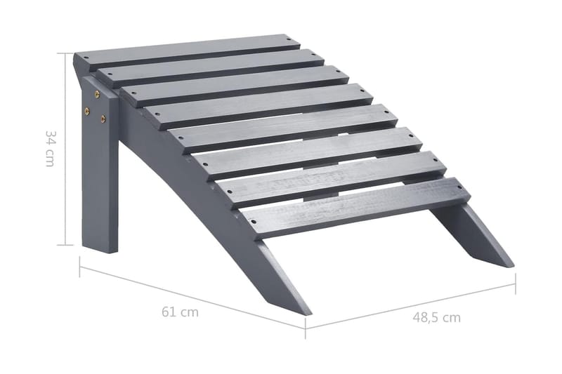 Trädgårdsstol med ottoman trä grå - Grå - Matstol & karmstol utomhus - Balkongstol