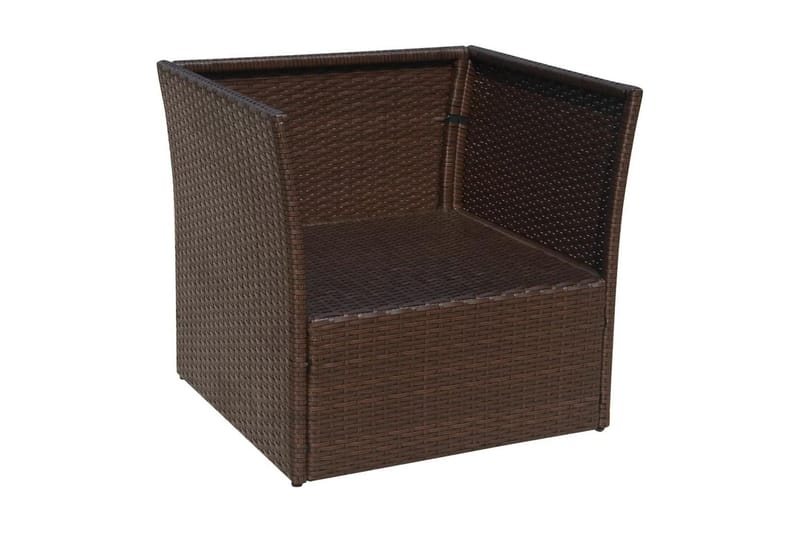 Trädgårdsstol med pall konstrotting brun - Brun - Matstol & karmstol utomhus - Balkongstol
