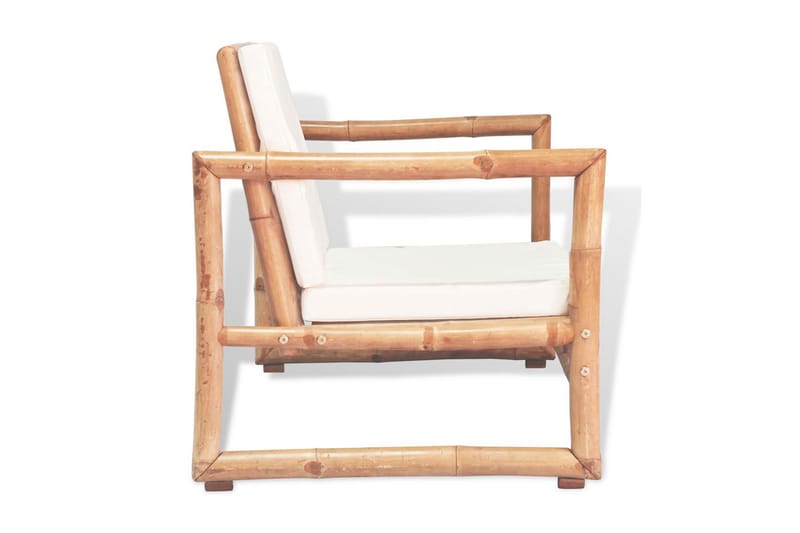 Trädgårdsstolar 2 st med dynor bambu - Brun - Matstol & karmstol utomhus - Balkongstol