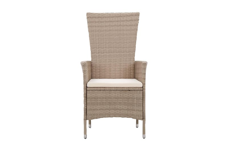 Trädgårdsstolar 2 st med dynor konstrotting beige - Beige - Utemöbler - Utestol & trädgårdsstol - Matstol & karmstol utomhus