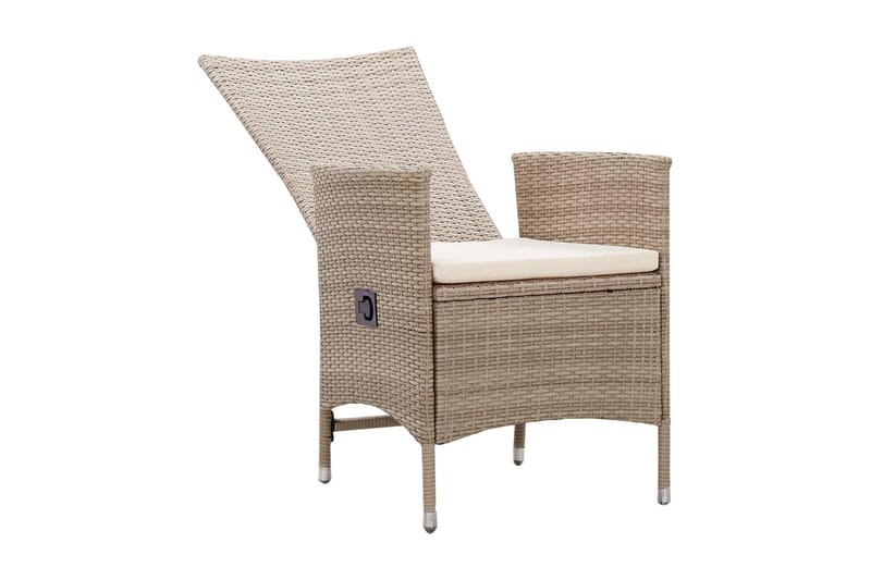 Trädgårdsstolar 2 st med dynor konstrotting beige - Beige - Utemöbler - Utestol & trädgårdsstol - Matstol & karmstol utomhus
