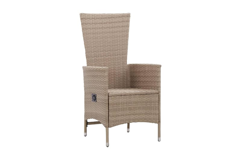 Trädgårdsstolar 2 st med dynor konstrotting beige - Beige - Utemöbler - Utestol & trädgårdsstol - Matstol & karmstol utomhus