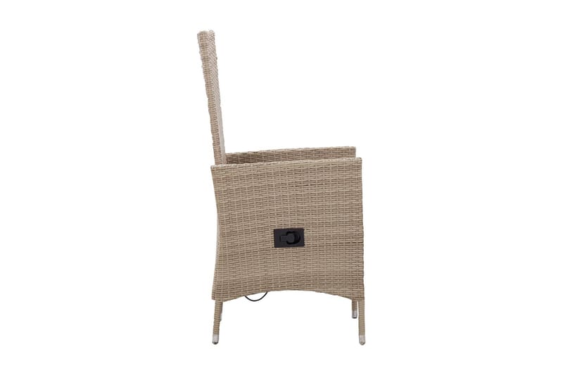 Trädgårdsstolar 2 st med dynor konstrotting beige - Beige - Utemöbler - Utestol & trädgårdsstol - Matstol & karmstol utomhus