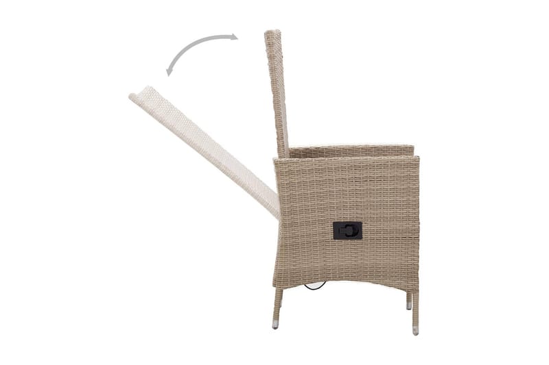 Trädgårdsstolar 2 st med dynor konstrotting beige - Beige - Utemöbler - Utestol & trädgårdsstol - Matstol & karmstol utomhus