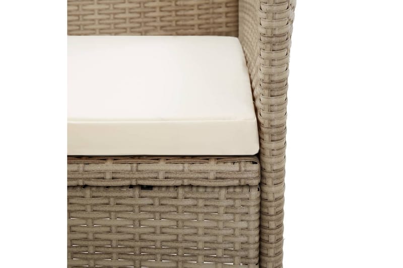 Trädgårdsstolar 2 st med dynor konstrotting beige - Beige - Utemöbler - Utestol & trädgårdsstol - Matstol & karmstol utomhus