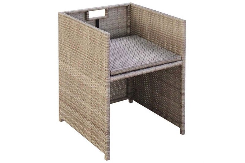 Trädgårdsstolar 2 st med dynor och kuddar konstrotting beige - Beige - Utemöbler - Utestol & trädgårdsstol - Matstol & karmstol utomhus