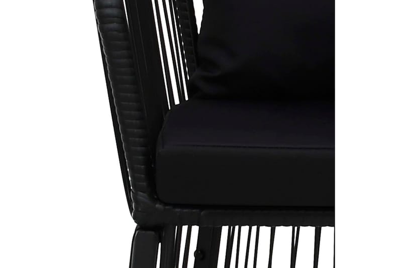 Trädgårdsstolar 2 st med dynor och kuddar PVC-rotting svart - Svart - Matstol & karmstol utomhus - Balkongstol