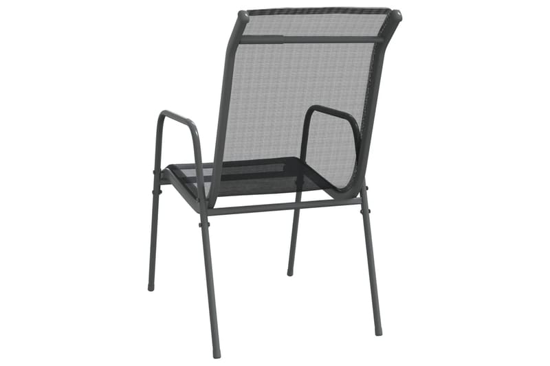 Trädgårdsstolar 2 st stål och textilene svart - Svart - Matstol & karmstol utomhus - Balkongstol