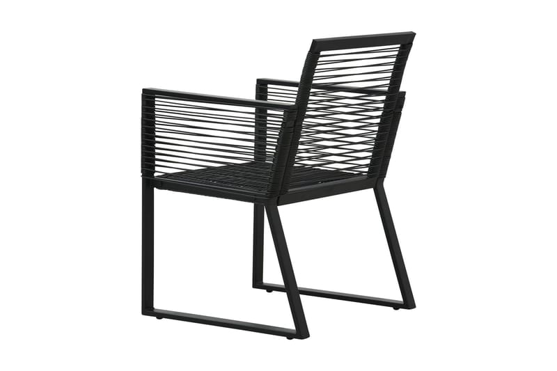 Trädgårdsstolar 2 st svart PVC-rotting - Svart - Matstol & karmstol utomhus - Balkongstol