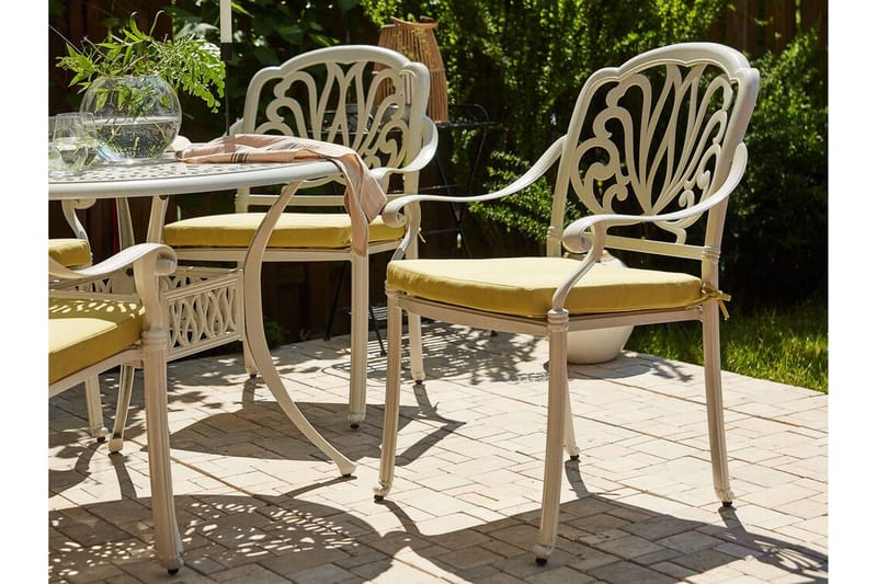 Trädgårdsstolar 4 st vit ANCONA - Vit - Utemöbler - Utestol & trädgårdsstol - Matstol & karmstol utomhus