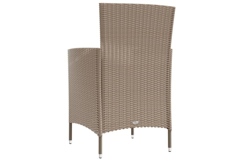 Trädgårdsstolar med dynor 2 st konstrotting beige - Beige - Utemöbler - Utestol & trädgårdsstol - Matstol & karmstol utomhus