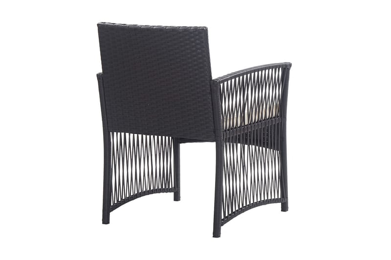 Trädgårdsstolar med dynor 2 st svart konstrotting - Svart - Matstol & karmstol utomhus - Balkongstol