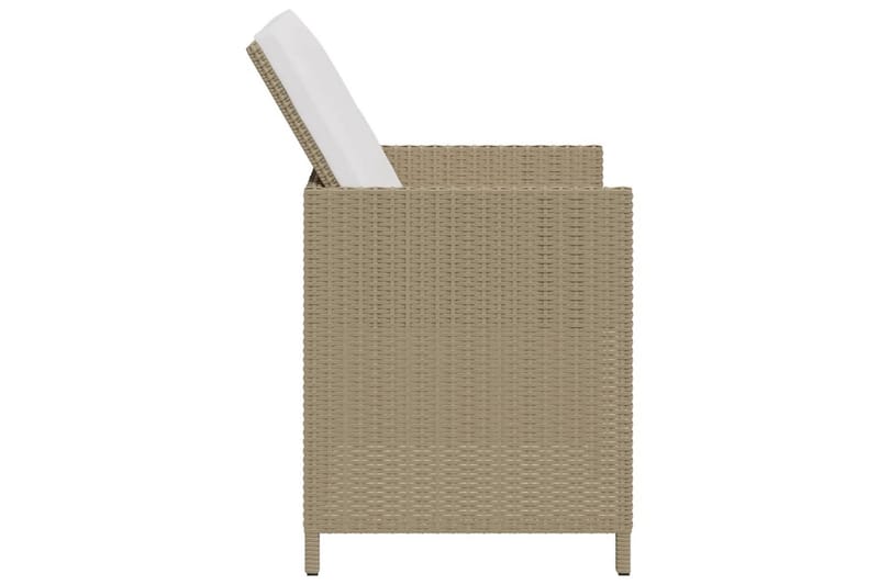 Trädgårdsstolar med dynor 4 st konstrotting beige - Beige - Utemöbler - Utestol & trädgårdsstol - Matstol & karmstol utomhus