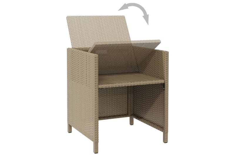 Trädgårdsstolar med dynor 4 st konstrotting beige - Beige - Utemöbler - Utestol & trädgårdsstol - Matstol & karmstol utomhus