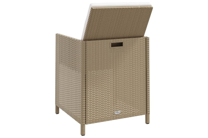 Trädgårdsstolar med dynor 4 st konstrotting beige - Beige - Utemöbler - Utestol & trädgårdsstol - Matstol & karmstol utomhus