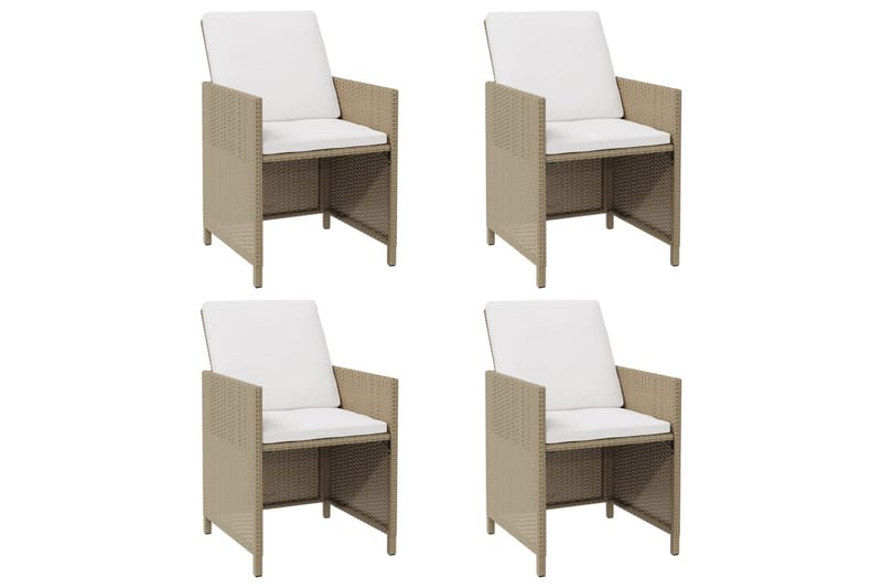 Trädgårdsstolar med dynor 4 st konstrotting beige - Beige - Utemöbler - Utestol & trädgårdsstol - Matstol & karmstol utomhus