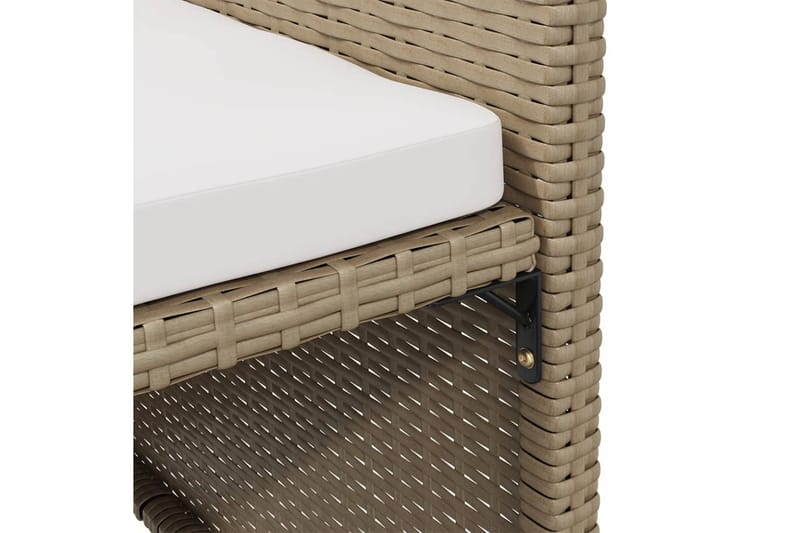 Trädgårdsstolar med dynor 4 st konstrotting beige - Beige - Utemöbler - Utestol & trädgårdsstol - Matstol & karmstol utomhus